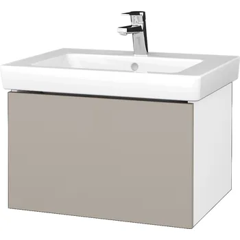 Koupelnový nábytek Dřevojas Koupelnová skříňka VARIANTE SZZ 60 pro umyvadlo Subway 2.0 - N01 Bílá lesk / N07 Stone