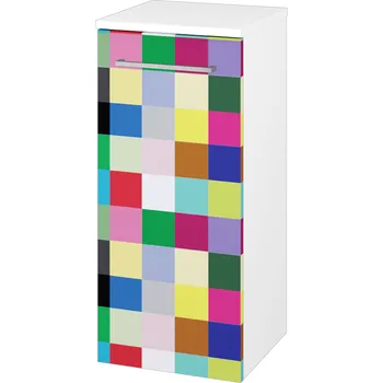 Koupelnový nábytek Dřevojas Nízká skříňka DOS SND 35 - N01 Bílá lesk / Úchytka T04 / IND Individual / Pravé