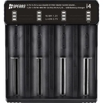 Svítilna SPERAS nabíječka i4 univerzální pro 4 baterie