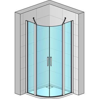 RONAL DIVERA Čtvrtkruh s dvoukřídlými dveřmi - nerovnostranné provedení D22ERB551110687