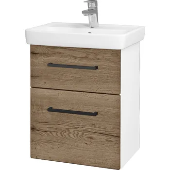 Koupelnový nábytek Dřevojas Koupelnová skříňka GO SZZ2 50 - N01 Bílá lesk / Úchytka T06 / D21 Tobacco