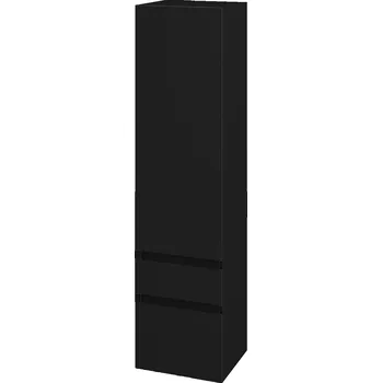 Koupelnový nábytek Dřevojas Vysoká skříň MAJESTY SVDZ2 35 - M03 Černá mat / M03 Černá mat / Levé