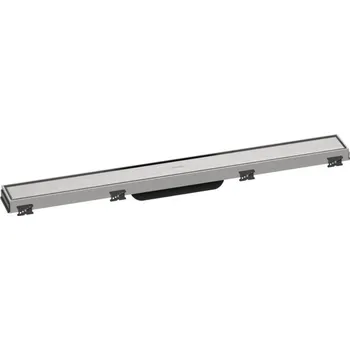 Odvodňovací žlab Hansgrohe RainDrain Match KARTÁČOVANÁ NEREZOVÁ OCEL Vrchní sada sprchového žlabu 700 s výškově stavitelným rámem