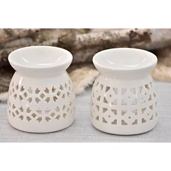 Aroma lampa Aromalampa bílá s ornamentem, mix druhů (121335 015 CAC-76-00307-20 aromalampa)