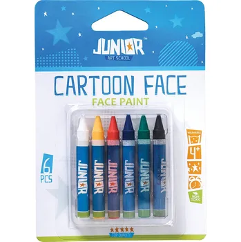 Speciální výtvarná barva Barvy na obličej Cartoon - sada 6 ks (blister)