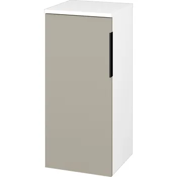 Koupelnový nábytek Dřevojas Nízká skříňka DOS SND 35 - N01 Bílá lesk / Úchytka T07 / M05 Béžová mat / Levé