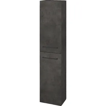Koupelnový nábytek Dřevojas Vysoká skříň DOS SV1D2 35 - D16 Beton tmavý / Úchytka T06 / D16 Beton tmavý / Levé