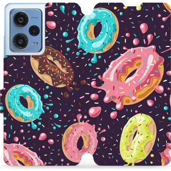 Pouzdro na mobilní telefon Flipové pouzdro Mobiwear - Xiaomi Redmi Note 12 Pro 5G - VP19S Donutky (Knížkové flip pouzdro, obal, kryt na mobil Xiaomi Redmi Note 12 Pro 5G - VP19S Donutky, materiál Umělá kůže + TPU - ochrana 360°, stojánek, silikonová vanička, magnetické zavírání)