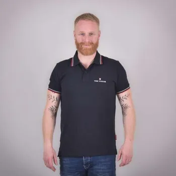 Pánské tričko Thor Steinar - polotriko Holmgard schwarz-rot Barva: černá - červené pruhy, Vel: 2XL