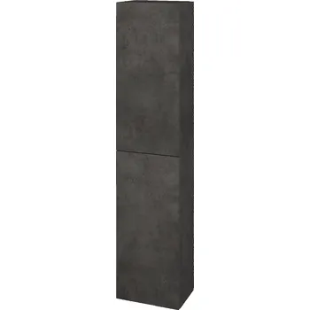 Koupelnový nábytek Dřevojas Vysoká skříň DOS SV1D2 35 - D16 Beton tmavý / Bez úchytky T31 / D16 Beton tmavý / Pravé