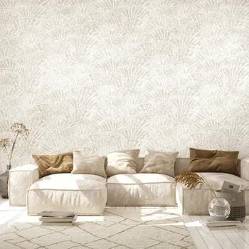 Tapeta Designová tapeta mořské mušle, barva bílá, 65004HTM SEASHELL OLD WHITE / exkluzivní vliesová tapeta na zeď 65004-HTM FEEL! (0,53 x 10,05 m) Hohenberger