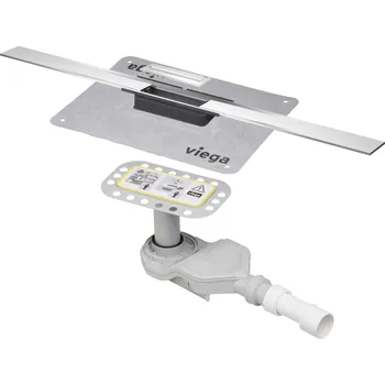 Stavebniny Viega Cleviva komplet sprchový žlábek snížený řezatelný 1200mm v.70-155mm nerez mat 794 514