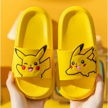 Dívčí obuv Dětské jednobarevné pantofle Pokémon (24-41 EUR) Barva: žlutá - Pikachu, Velikost: 38-39 (23 cm)