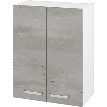 Koupelnový nábytek Dřevojas Horní skříňka DOS SYD2 60 - N01 Bílá lesk / Úchytka T01 / D01 Beton
