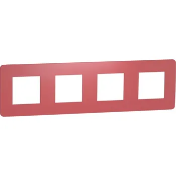 vypínač Krycí rámeček NOVÁ UNICA STUDIO COLOR čtyřnásobný, Red/Bílý SCHNEIDER NU280813