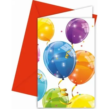 Party dekorace Párty pozvánka barevná, 6 ks