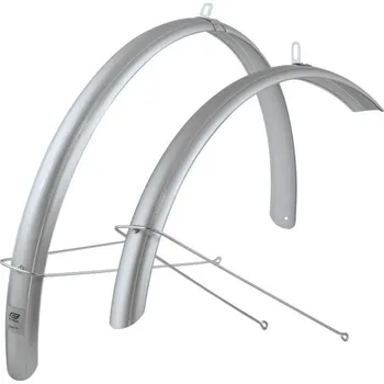 Blatník na kolo blatníky FORCE Aluflex trekking + vzpěry, stříbrné