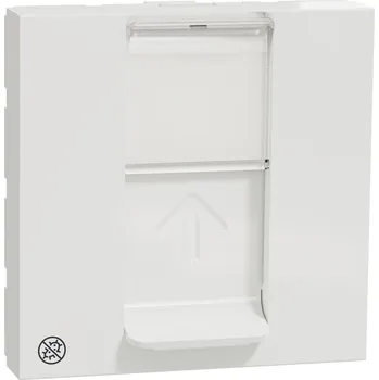 Elektrická zásuvka deska centrální RJ45 Keystone, 2M, Bílá Antibakteriální Unica NU946120