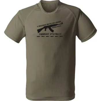 Funkční tričko VAROVNÝ VÝSTŘEL - olivová
