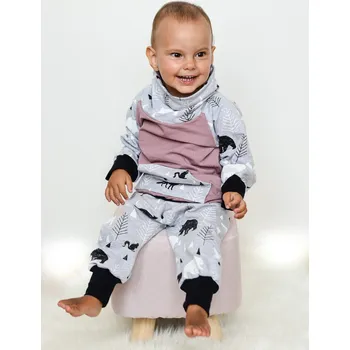 Chlapecká mikina Mikina Yháček NEW, Lesní zvěř na šedém melíru/starofialová Velikost: 116