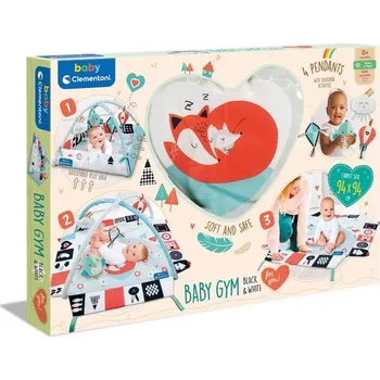 Clemmy baby - dětská hrací deka s hrazdou černo-bílá