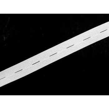 Textilie Pruženka, guma KNOFLÍKOVÁ, bílá, 30mm, 24metrů