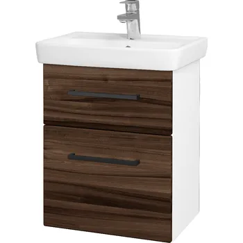 Koupelnový nábytek Dřevojas Koupelnová skříňka GO SZZ2 50 - N01 Bílá lesk / Úchytka T06 / D06 Ořech