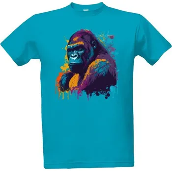 Tričko s potiskem Barevná gorila pánské