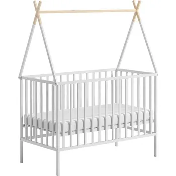 Dětská postýlka Dětská buková postýlka Teepee 120x60 cm bílá