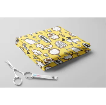 Fleece antipilling, Zvířátka mezi stromy Barva: Žlutá