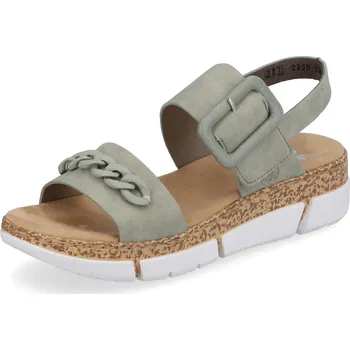 Dámské sandále DÁMSKÉ SANDÁLY RIEKER V2350-52 ZELENÁ Barva: Zelená, Velikost: 37