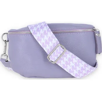 Kožená ledvinka 6560 Itálie vzorovaná popruh barva: fialová-lila