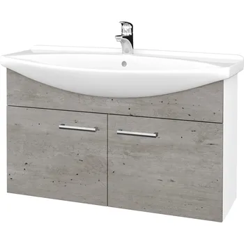 Koupelnový nábytek Dřevojas Koupelnová skříňka TAKE IT SZD2 105 - N01 Bílá lesk / Úchytka T03 / D01 Beton