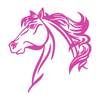 Samolepící dekorace Kůň 100 levá (16 - růžová) SAMOLEPKA NA AUTO, NÁLEPKA, FÓLIE, POLEP, TUNING, VLASTNÍ TEXT, TISK, AUTOSAMOLEPKY.cz, POLEPY, OBRÁZEK, LOGO, 3D STICKERS