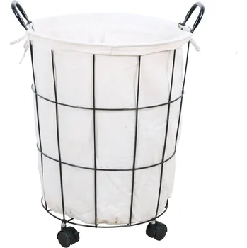 Koš na prádlo Tempo Kondela Kramel 40 x 40 x 56,5 cm černý/bílý