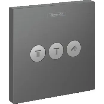 Vodovodní baterie Hansgrohe ShowerSelect KARTÁČOVANÝ ČERNÝ CHROM ventil pod omítku pro 3 spotřebiče