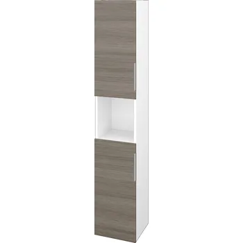 Koupelnový nábytek Dřevojas Vysoká skříň DOS SVD2O 35 - N01 Bílá lesk / Úchytka T05 / D03 Cafe / Pravé