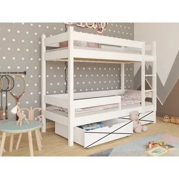 Dětská postel Patrová postel Elegant - bez úložných prostorů Barva dřeva: Bílá barva, Rozměry: 80x180