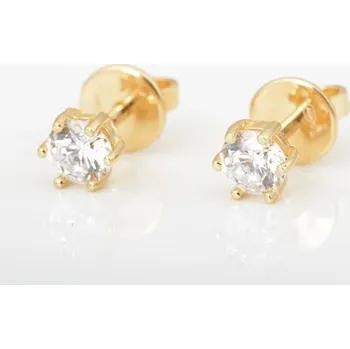 Náušnice Náušnice pecičky ze žlutého zlata se zirkony NA1227F + DÁREK ZDARMA