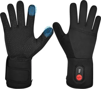 Rukavice Savior vyhřívané tenké sportovní rukavice 7,4 V 4400 mAh černé XS