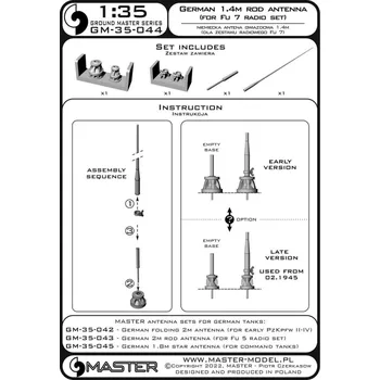 Plastikový model 1/35 German WWII 1,4m rod antenna for Fu 7 radio