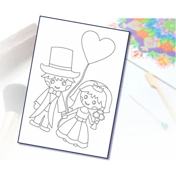 Radost v písku Šablona na pískování ženich a nevěsta Varianta: A4 (210 × 297 mm)