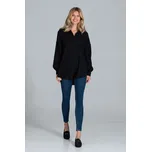 Klasická oversize košile s límečkem M816 FIGL Barva: Černá, Velikost: ONE SIZE
