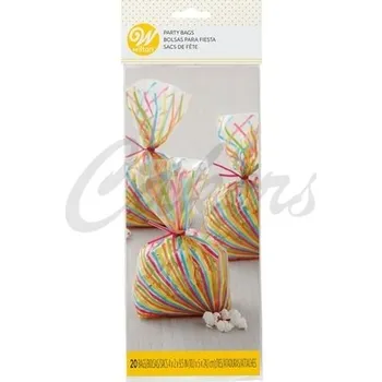 Krabička na výslužku Celofánové sáčky - proužky - 20ks