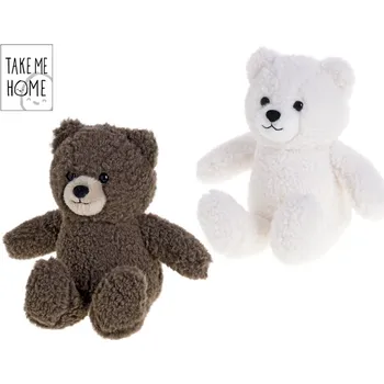 plyšák Take Me Home medvěd plyšový 24 cm - mix barev (šedá, bílá)