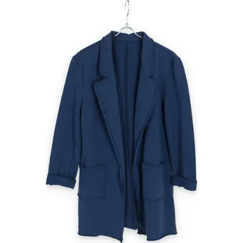 Dámské sako Sako teplákové prodloužené 2211 Itálie barva: modrá tmavá