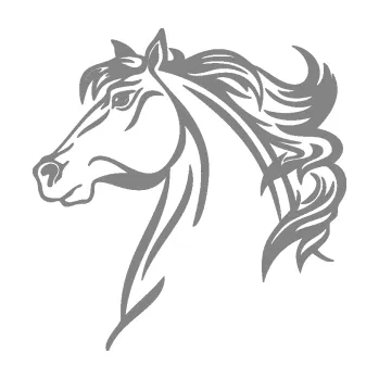 Samolepící dekorace SAMOLEPKA Kůň 100 levá (17 - šedá) NA AUTO, NÁLEPKA, FÓLIE, POLEP, TUNING, VLASTNÍ TEXT, TISK, AUTOSAMOLEPKY.cz, POLEPY, OBRÁZEK, LOGO, SAMOLEPKY