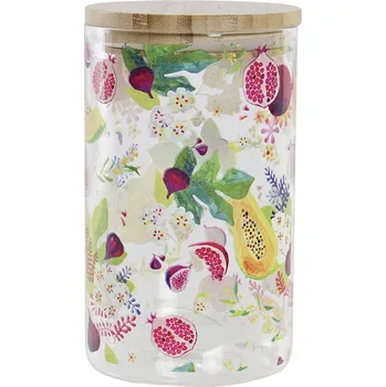 Dámské tričko Dóza na potraviny DKD Home Decor Tropický Borokřemičité sklo Bambus Vícebarevná (1 l)