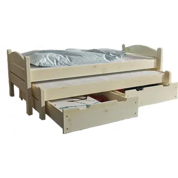 Postel Smrková dětská dřevěná rozkládací dvojpostel s úložným prostorem Marcin maršal smrk odstíny: surové provedení