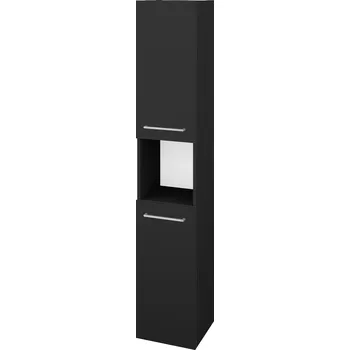 Koupelnový nábytek Dřevojas Vysoká skříň DOS SVD2O 35 - L03 Antracit vysoký lesk / Úchytka T04 / L03 Antracit vysoký lesk / Pravé